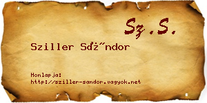 Sziller Sándor névjegykártya