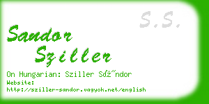 sandor sziller business card